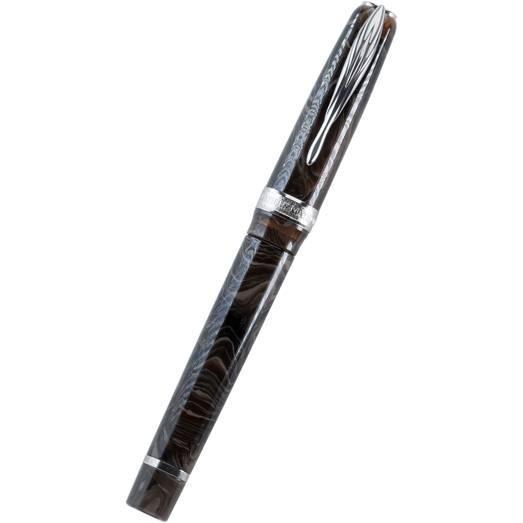Pineider La Grande Belleza Ancient Materials Fountain Pen - Carrara Brown - Palladium Trim-Pen Boutique Ltd
