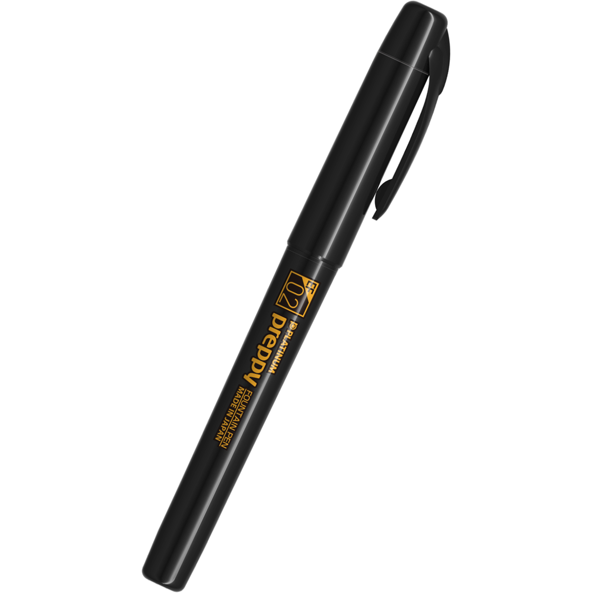 Platinum Preppy Fountain Pen - Orange Logo (Black Edition)-Pen Boutique Ltd