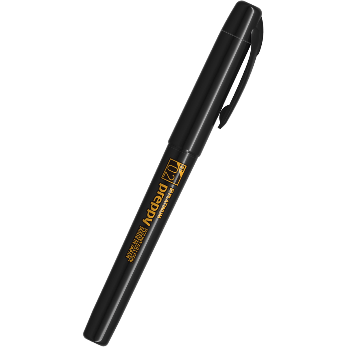 Platinum Preppy Fountain Pen - Orange Logo (Black Edition) - Pen Boutique Ltd
