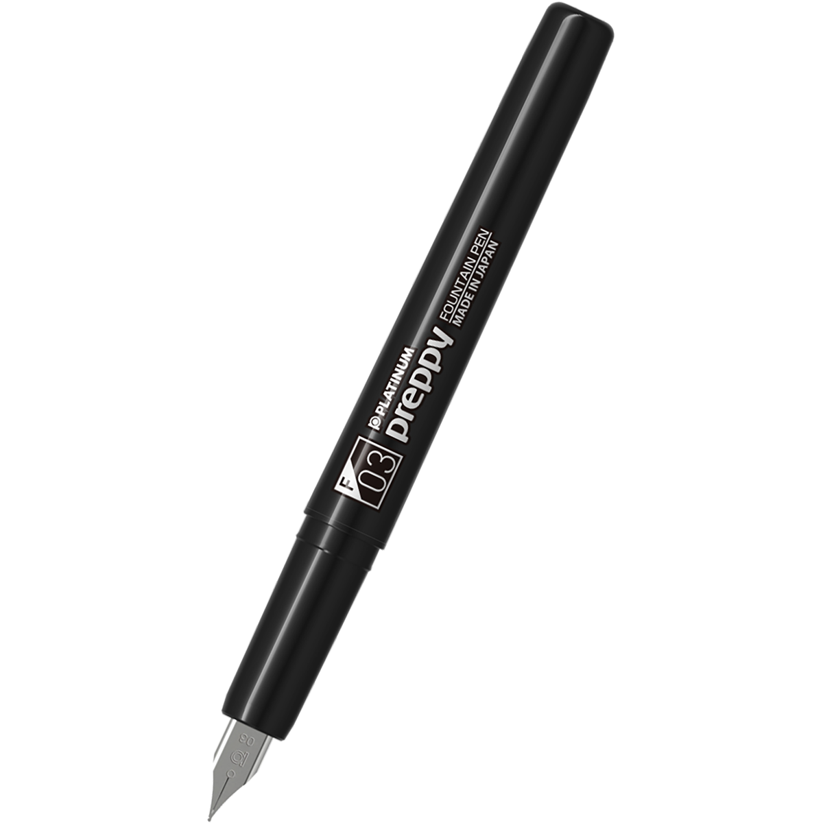 Platinum Preppy Fountain Pen - White Logo (Black Edition)-Pen Boutique Ltd