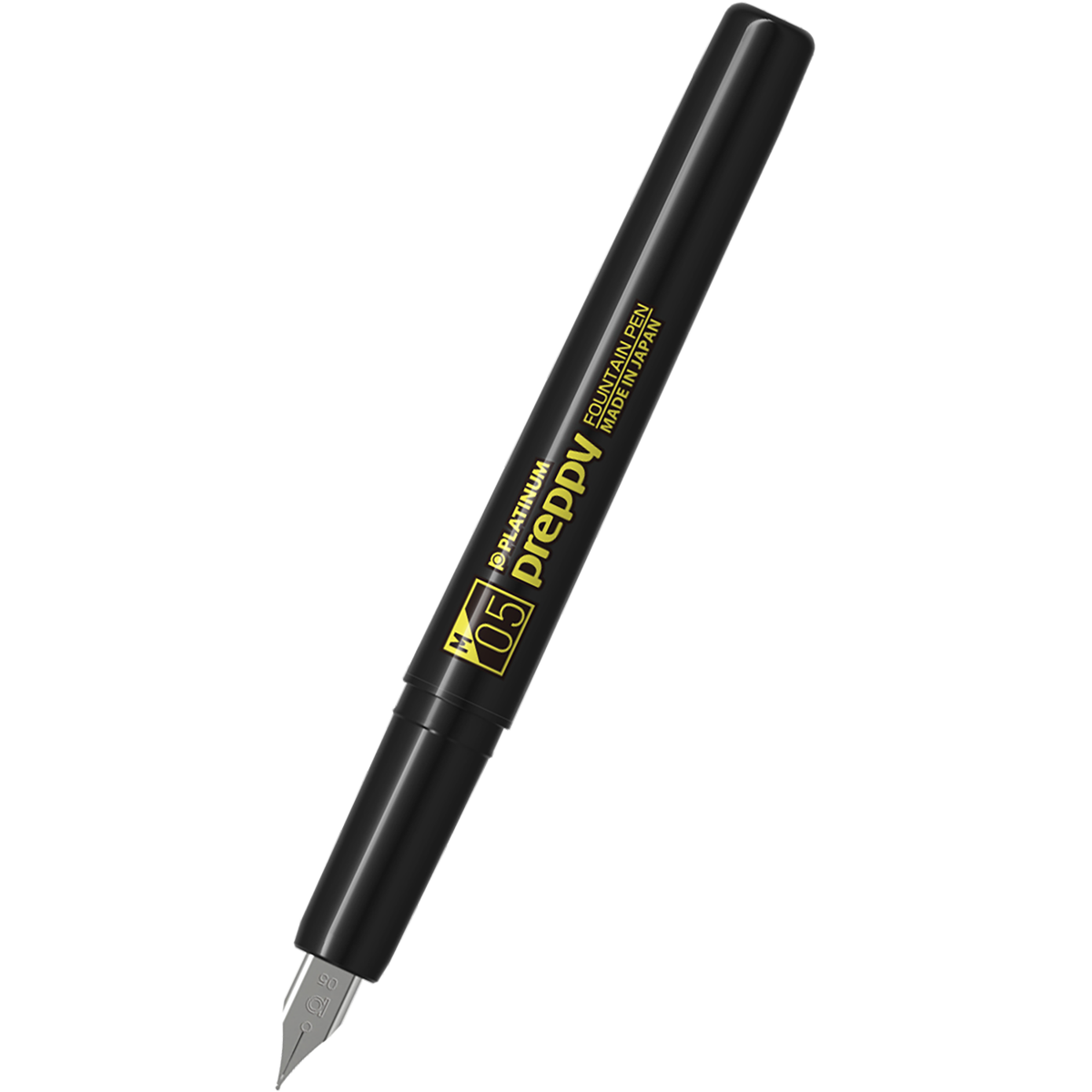 Platinum Preppy Fountain Pen - Yellow Logo (Black Edition)-Pen Boutique Ltd