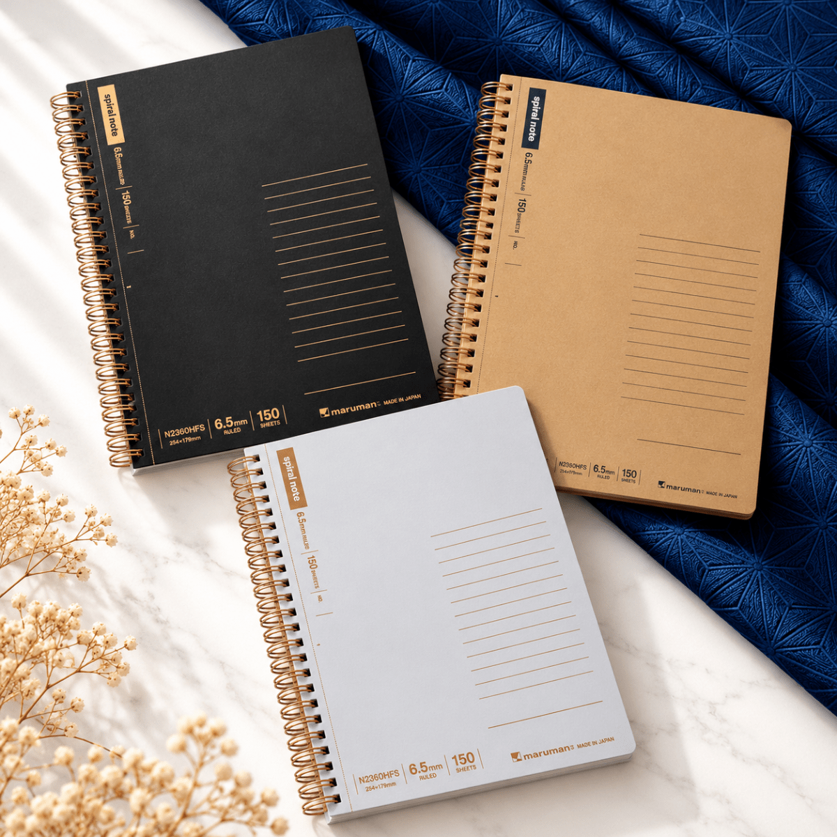 Maruman Spiral Note Basic Notebook - Lined - B5 - 150 Sheets - Pen Boutique Ltd