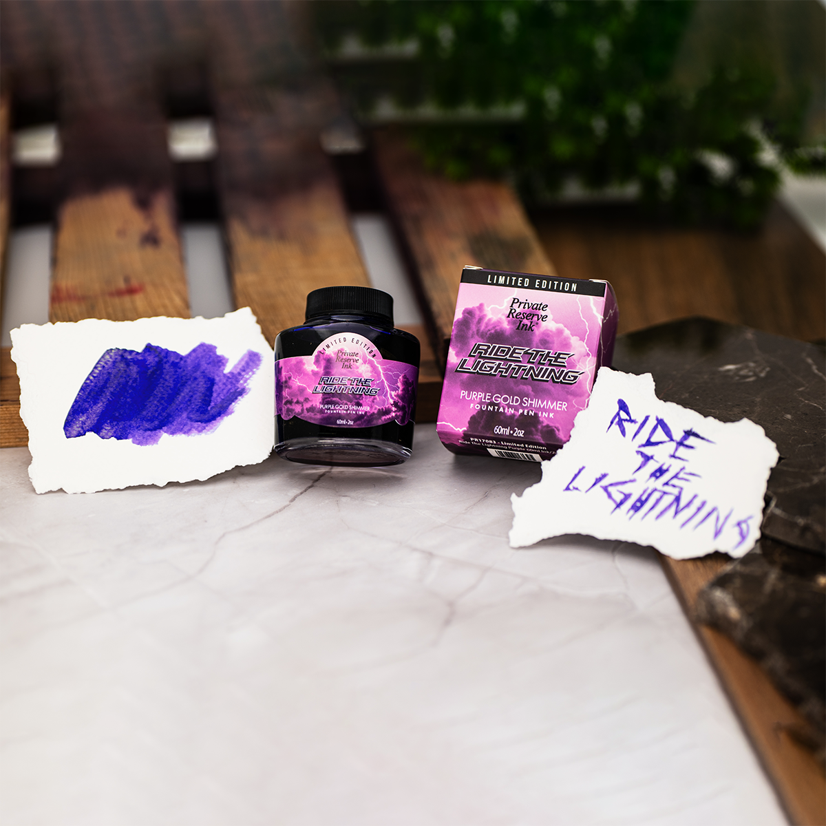 Private Reserve Ink Bottle - Ride The Lightning Purple Gold Shimmer - 60ml (Limited Edition)-Pen Boutique Ltd