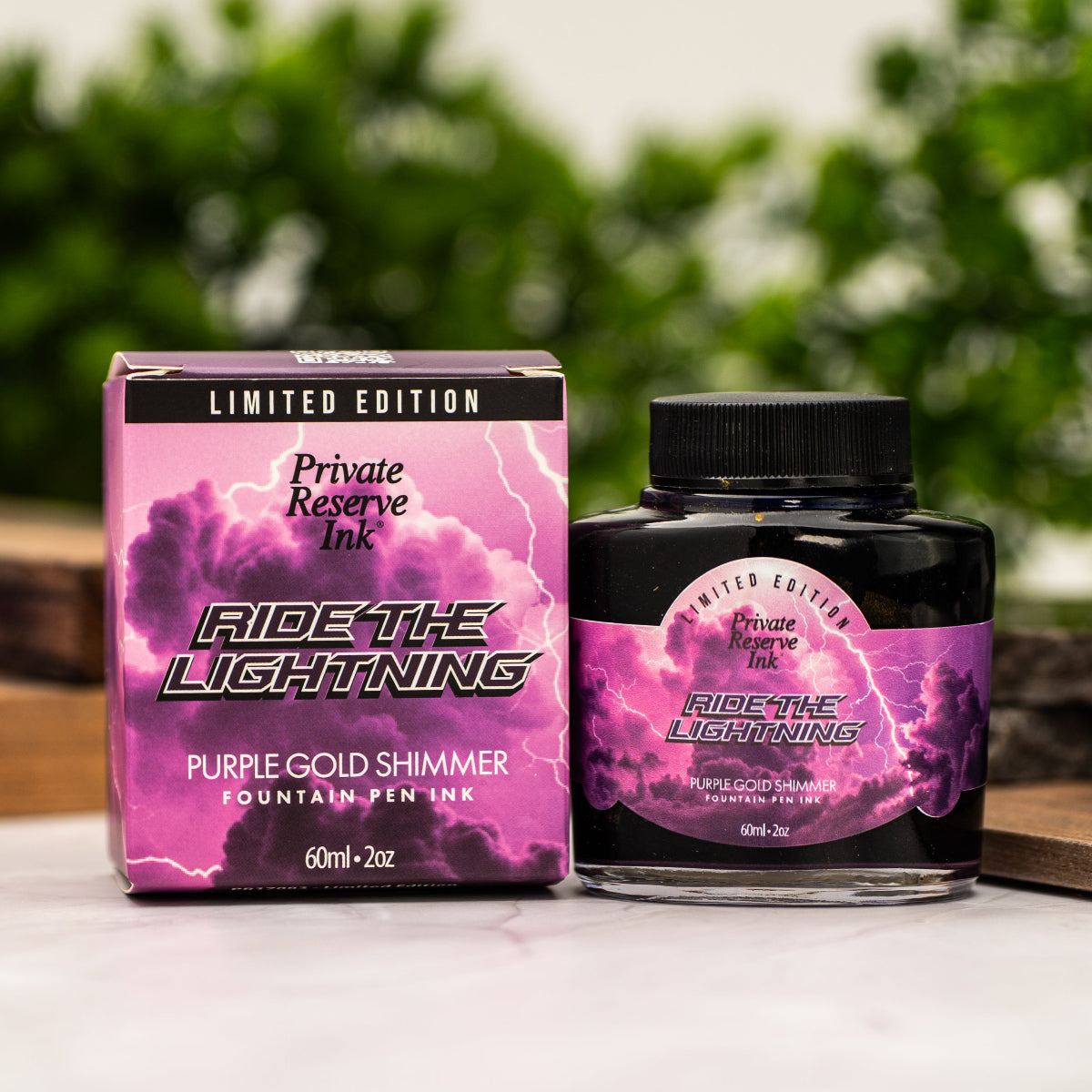 Private Reserve Ink Bottle - Ride The Lightning Purple Gold Shimmer - 60ml (Limited Edition)-Pen Boutique Ltd