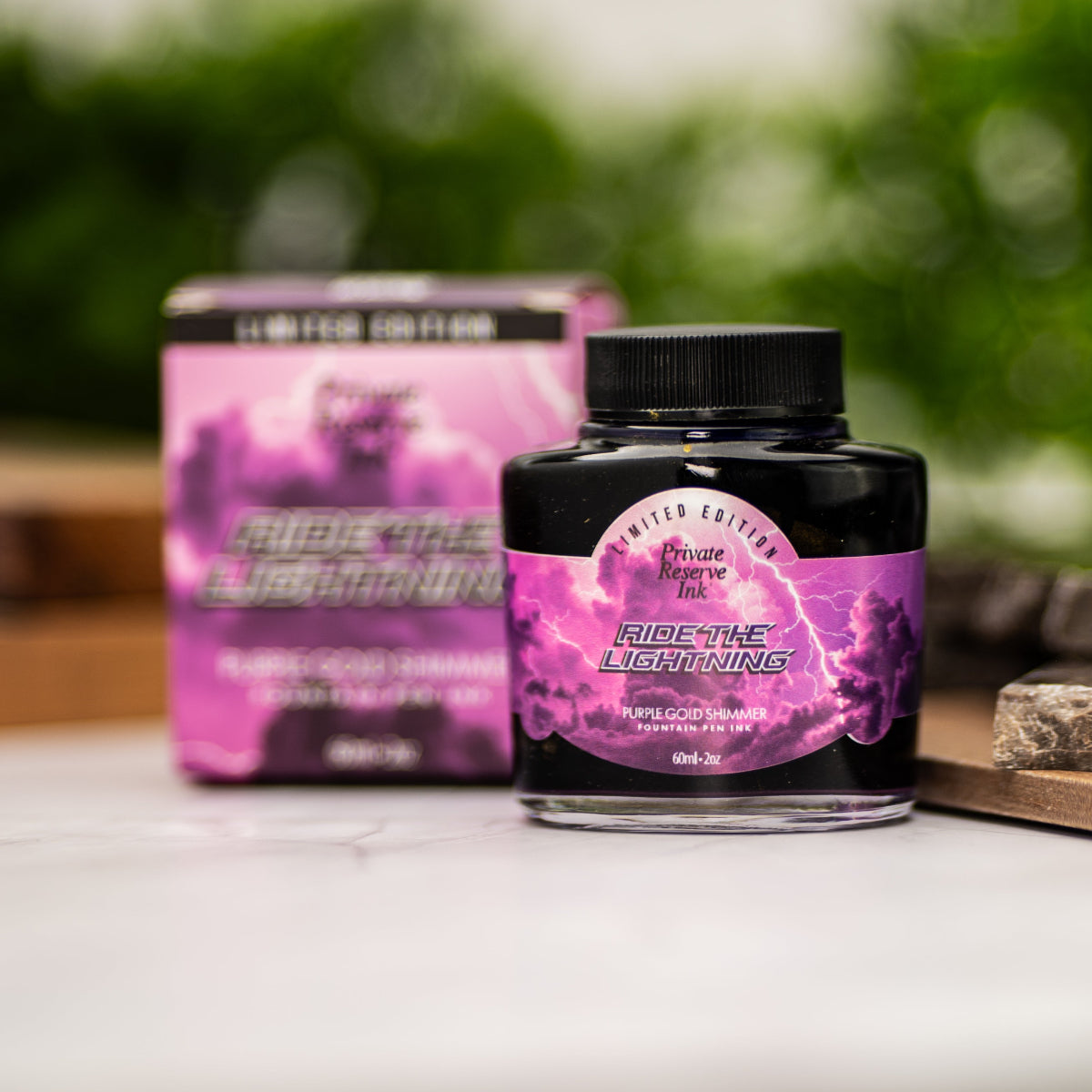 Private Reserve Ink Bottle - Ride The Lightning Purple Gold Shimmer - 60ml (Limited Edition)-Pen Boutique Ltd