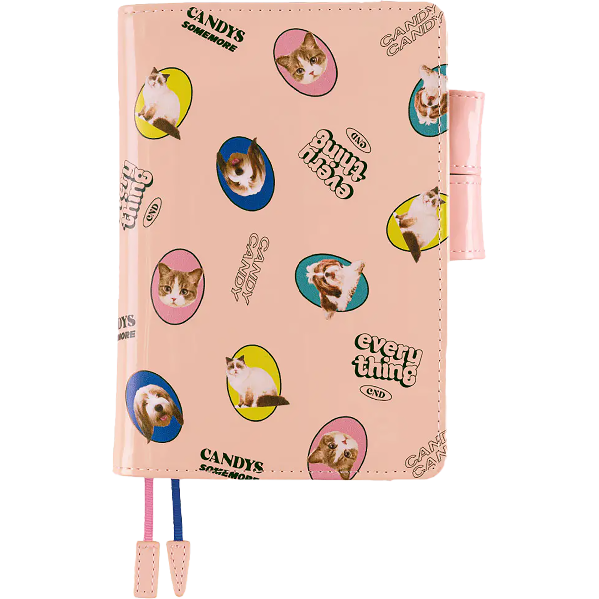 Hobonichi English Book & Cover - Candy Stripper: Random Dog & Cat (Pink) - A6 (January Start)-Pen Boutique Ltd