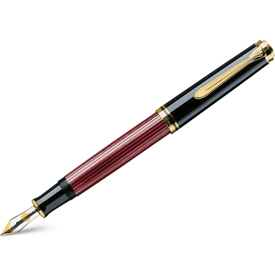 Pelikan Souveran Fountain Pen - M600 Black/Red - Pen Boutique Ltd