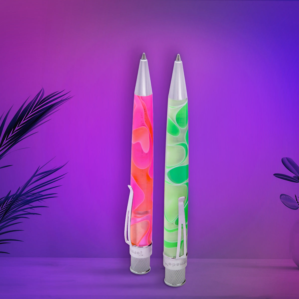 Retro 51 Tornado Acrylic Rollerball Pen - Cosmic Green & White Swirl-Pen Boutique Ltd