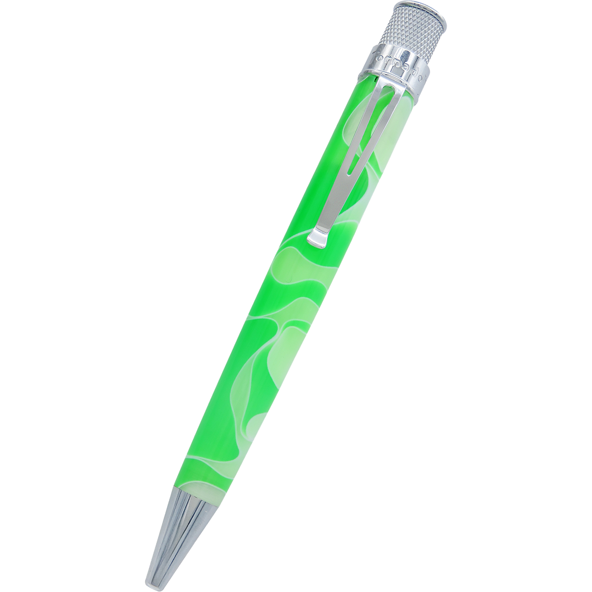 Retro 51 Tornado Acrylic Rollerball Pen - Cosmic Green & White Swirl-Pen Boutique Ltd
