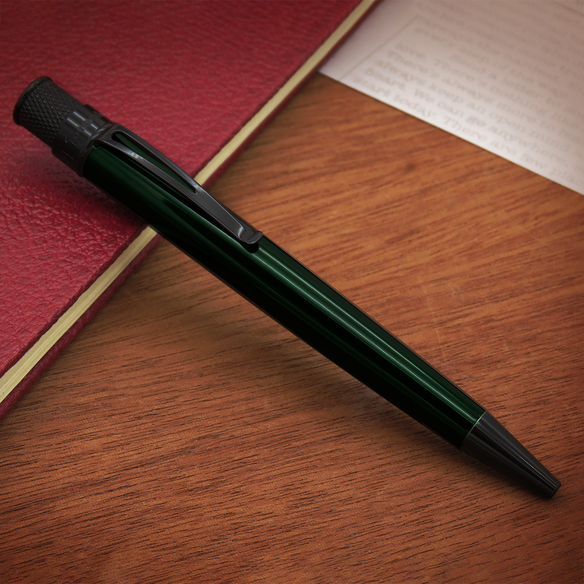 Retro 51 Tornado Stealth Lacquers Rollerball Pen - Emerald Green-Pen Boutique Ltd