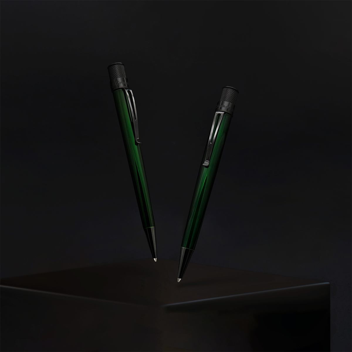 Retro 51 Tornado Stealth Lacquers Rollerball Pen - Emerald Green-Pen Boutique Ltd