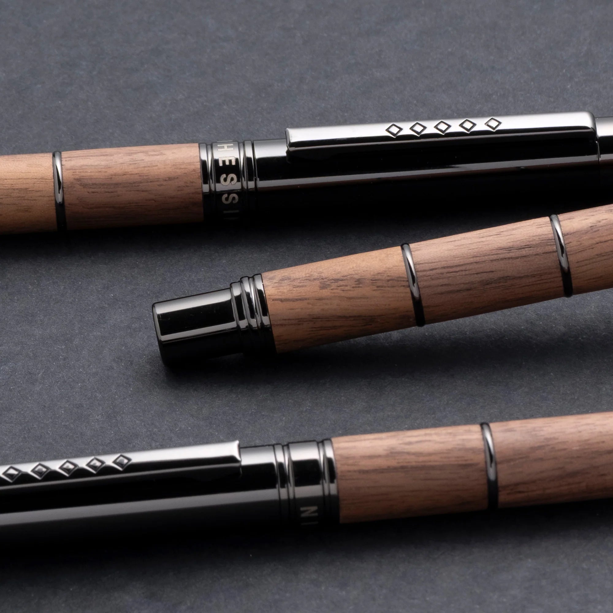 Tom Hessin Revolution Rustic Mechanical Pencil – Walnut & Gunmetal - Pen Boutique Ltd