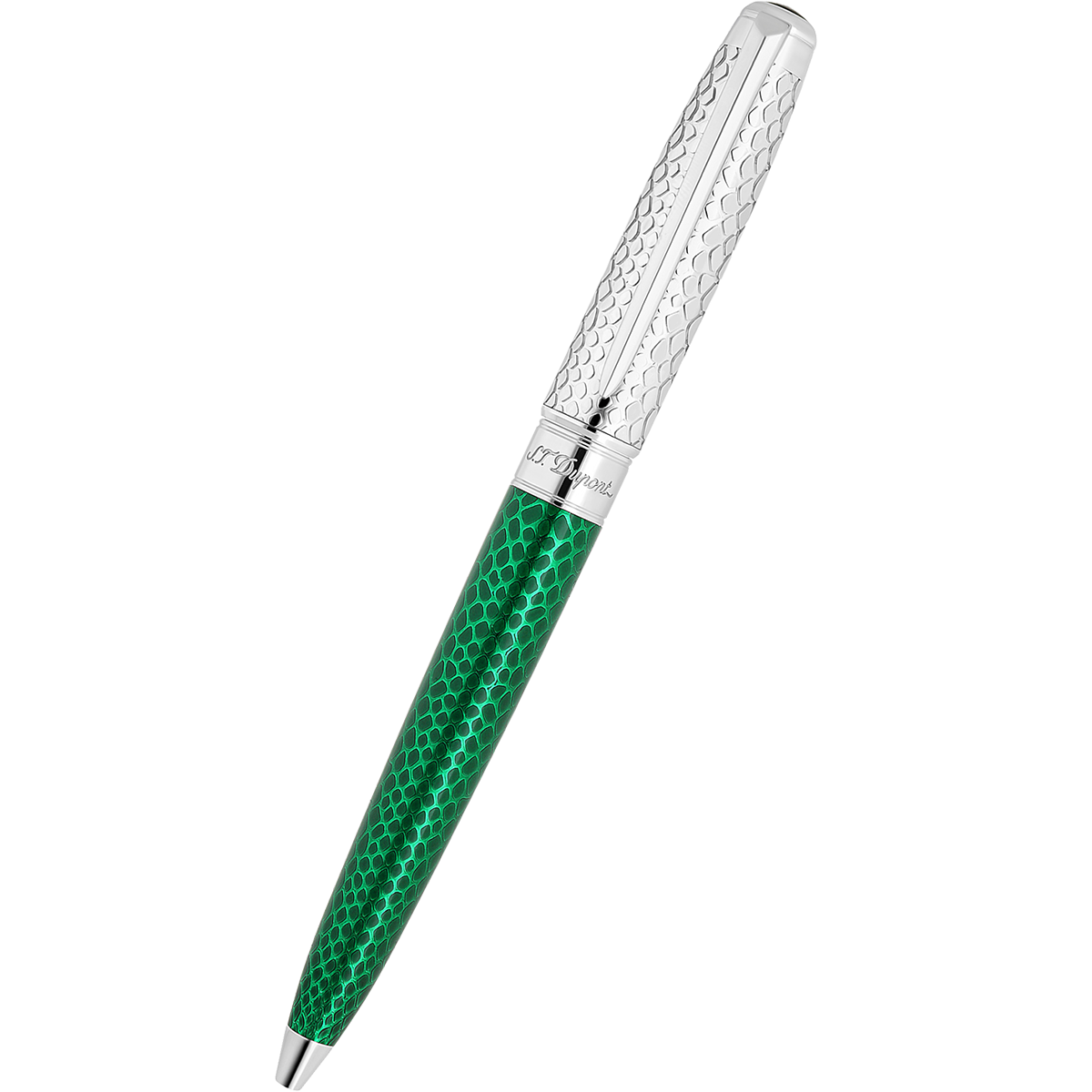 S T Dupont Line D Ballpoint Pen - Wild Eternity - Green (Large)-Pen Boutique Ltd