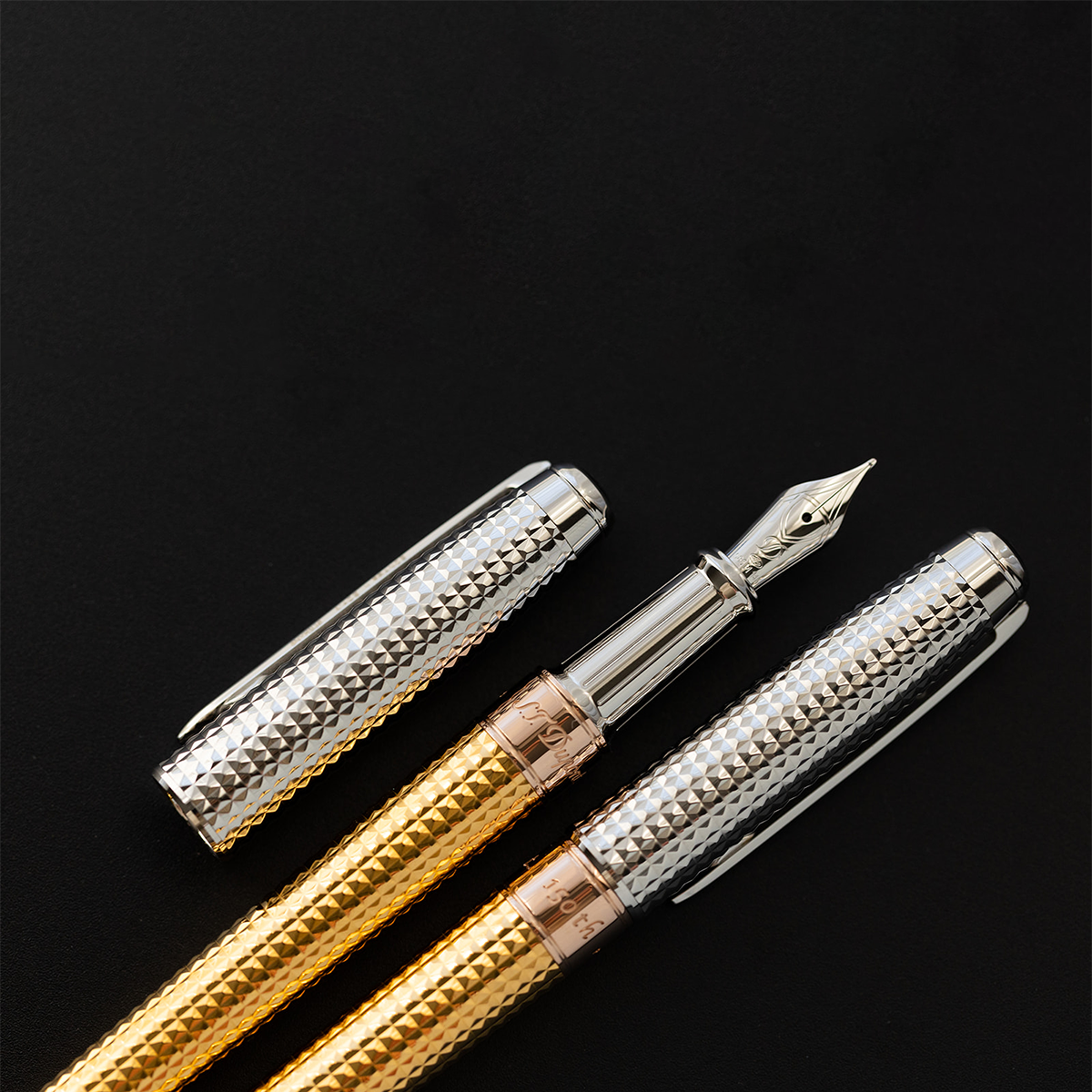 S T Dupont Line D Fountain Pen - Eternity Golden Hour (Large)-Pen Boutique Ltd