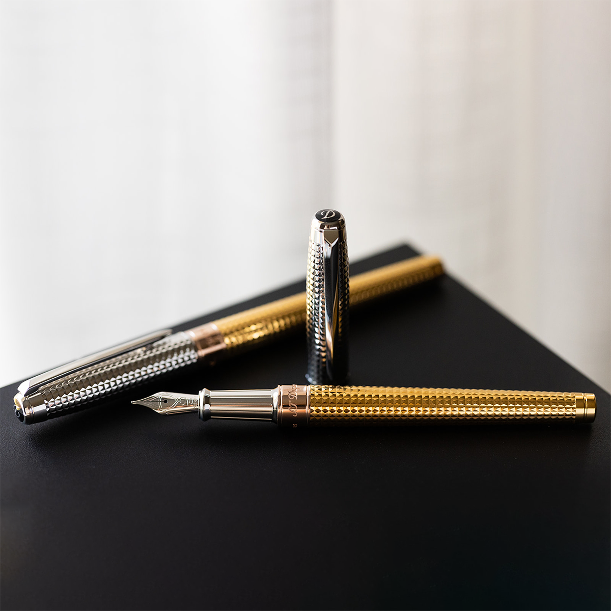 S T Dupont Line D Fountain Pen - Eternity Golden Hour (Large)-Pen Boutique Ltd