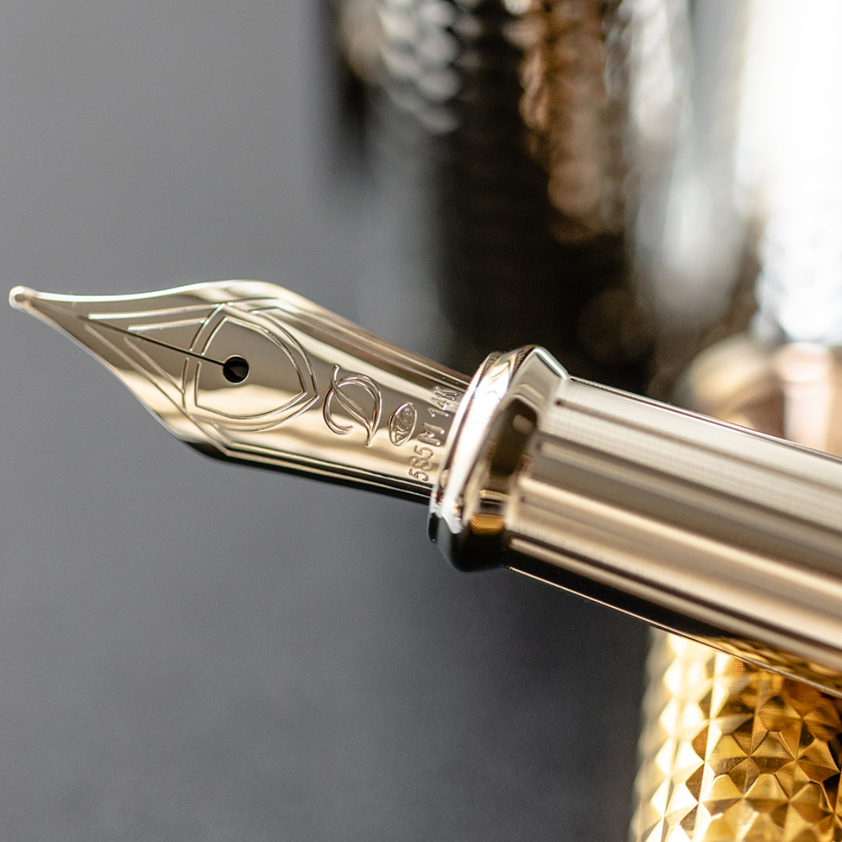 S T Dupont Line D Fountain Pen - Eternity Golden Hour (Large)-Pen Boutique Ltd