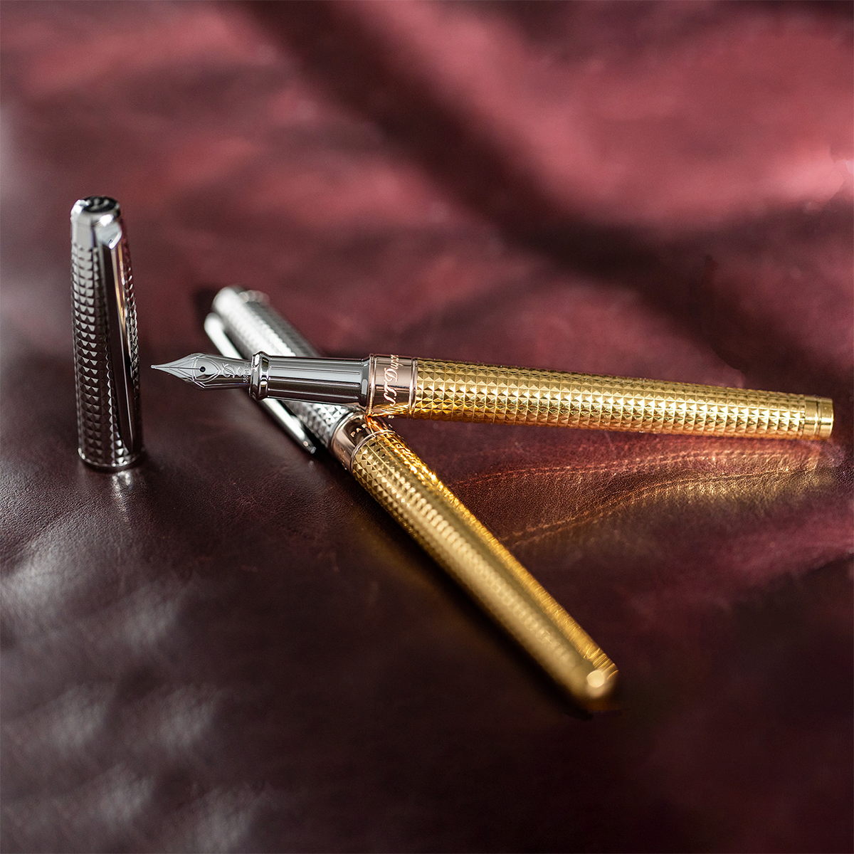 S T Dupont Line D Fountain Pen - Eternity Golden Hour (Large)-Pen Boutique Ltd