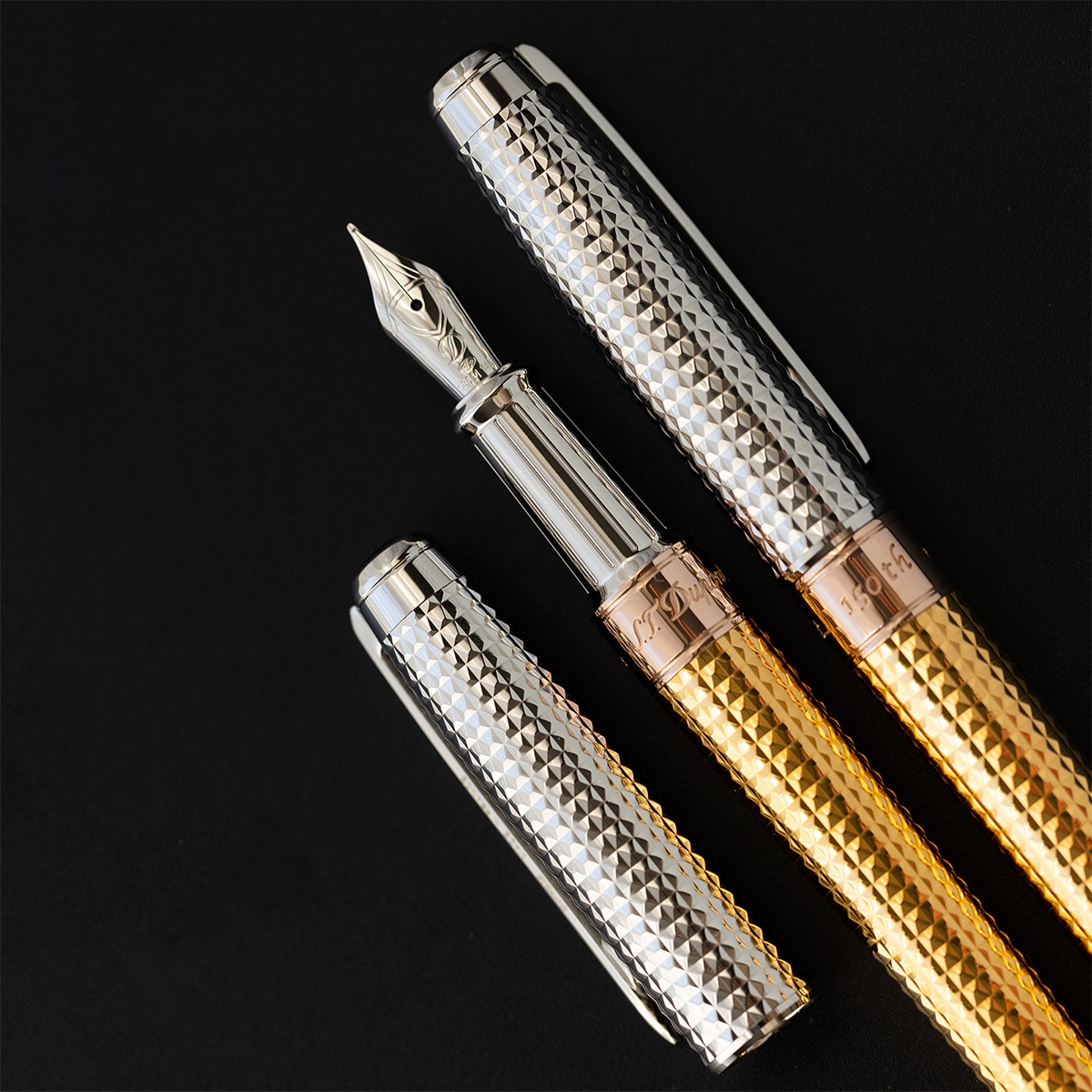 S T Dupont Line D Fountain Pen - Eternity Golden Hour (Large)-Pen Boutique Ltd