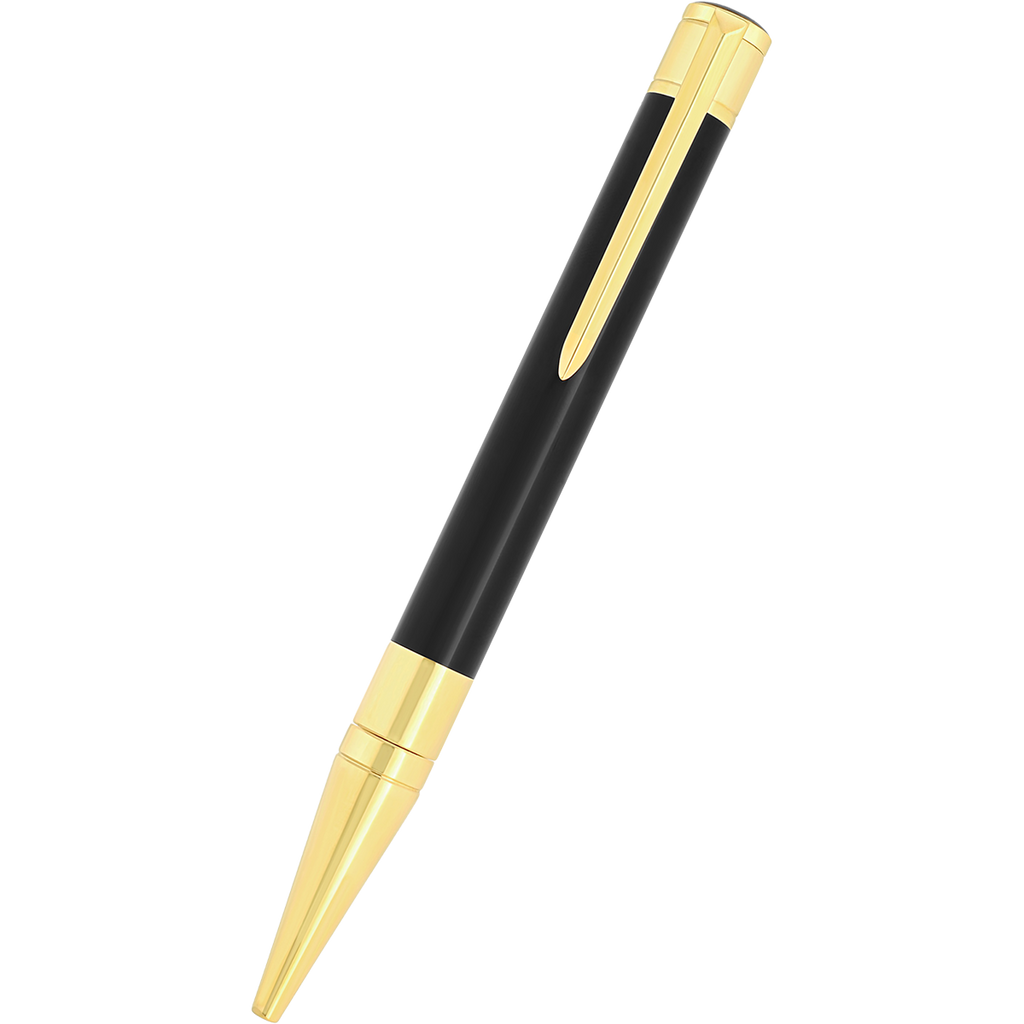 S T Dupont D-Initial Ballpoint Pen - Black - Gold Trim-Pen Boutique Ltd