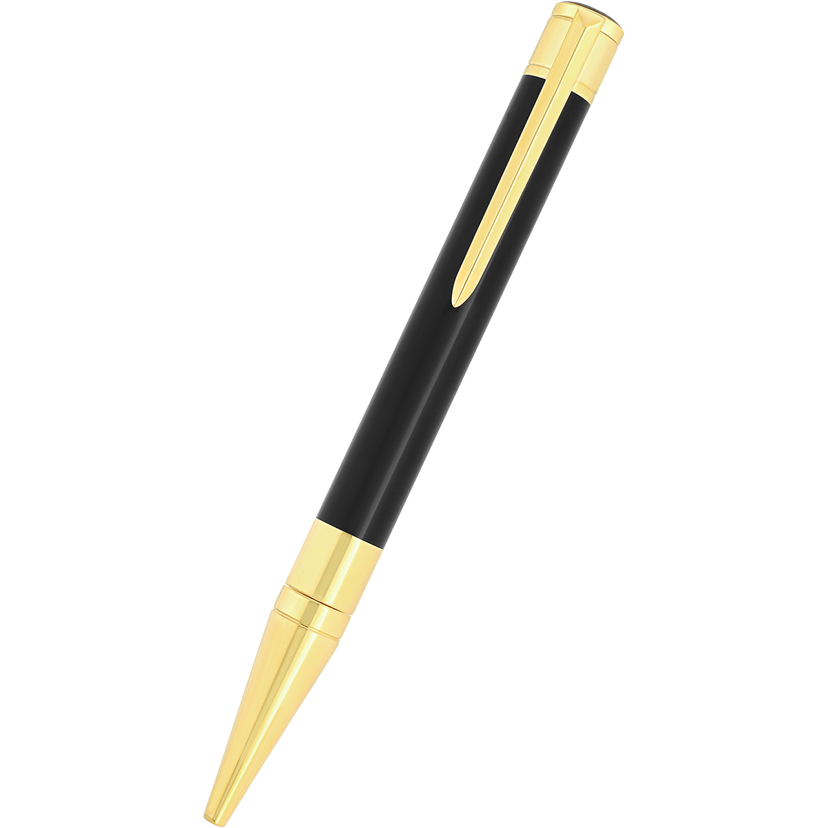 S T Dupont D-Initial Ballpoint Pen - Black - Gold Trim-Pen Boutique Ltd