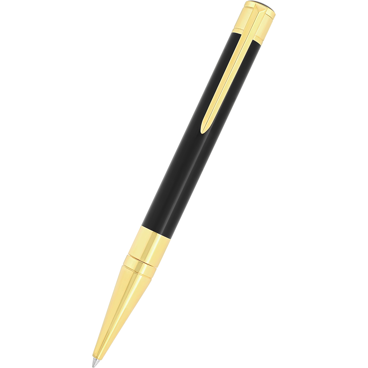 S T Dupont D-Initial Ballpoint Pen - Black - Gold Trim-Pen Boutique Ltd