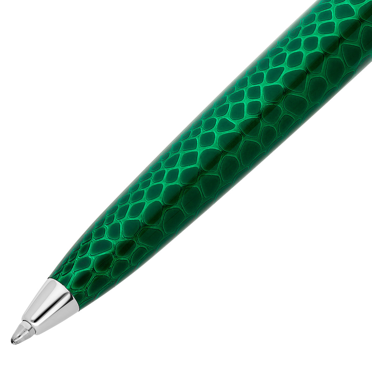 S T Dupont Line D Ballpoint Pen - Wild Eternity - Green Snake Skin (Large)-Pen Boutique Ltd