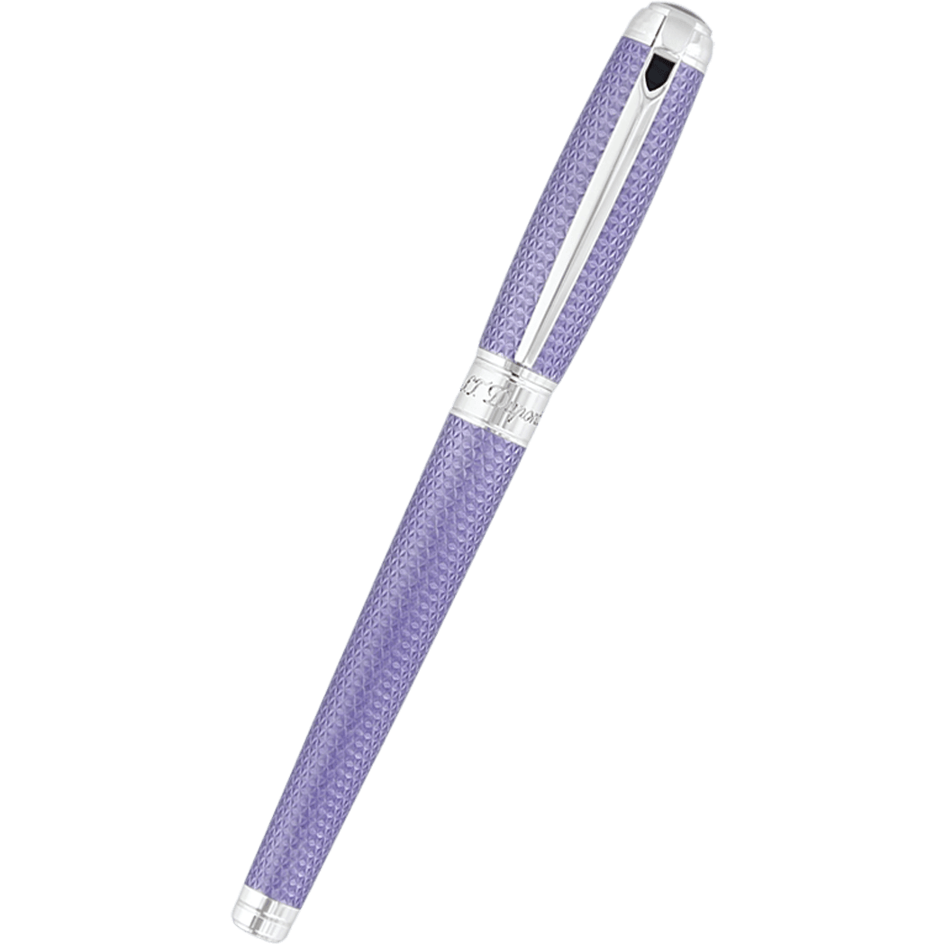 S T Dupont Line D Fountain Pen - Velvet Firehead Guilloche - Lilac - Pen Boutique Ltd