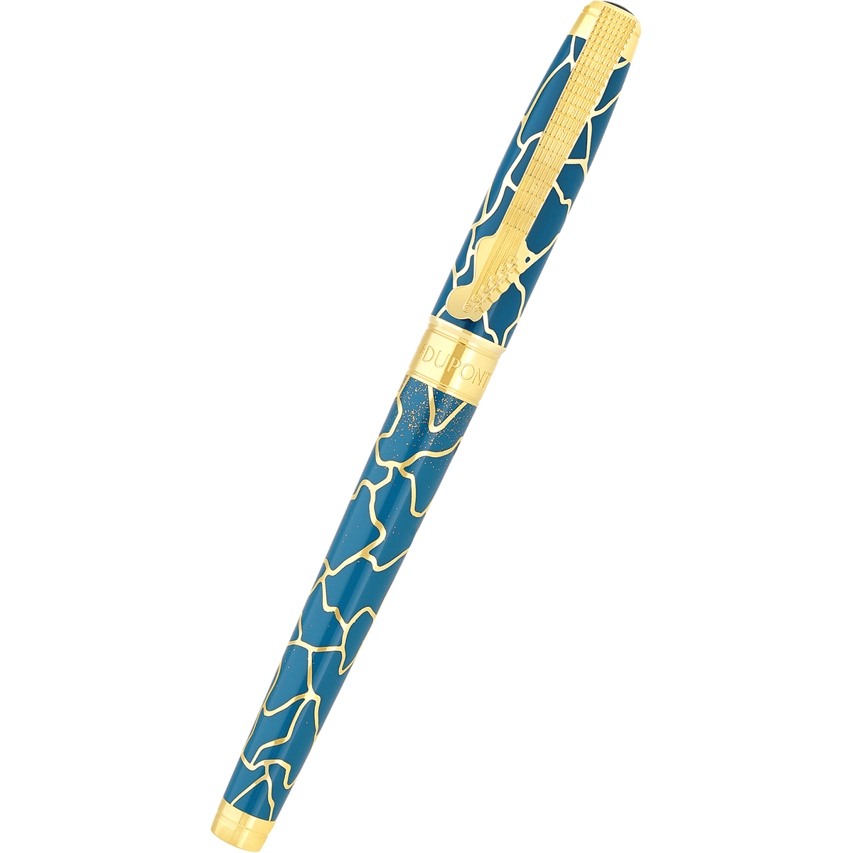 S T Dupont Line D Rollerball - Eternity Fender Blue & Golden (Large) - Pen Boutique Ltd