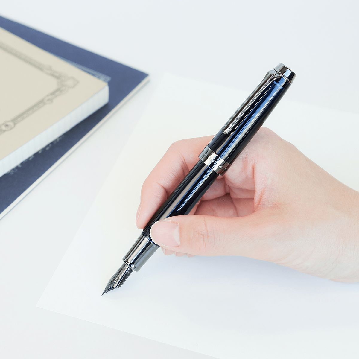 Sailor Professional Gear Anchor Fountain Pen - Blue Dawn - Black IP Trim - Pen Boutique Ltd