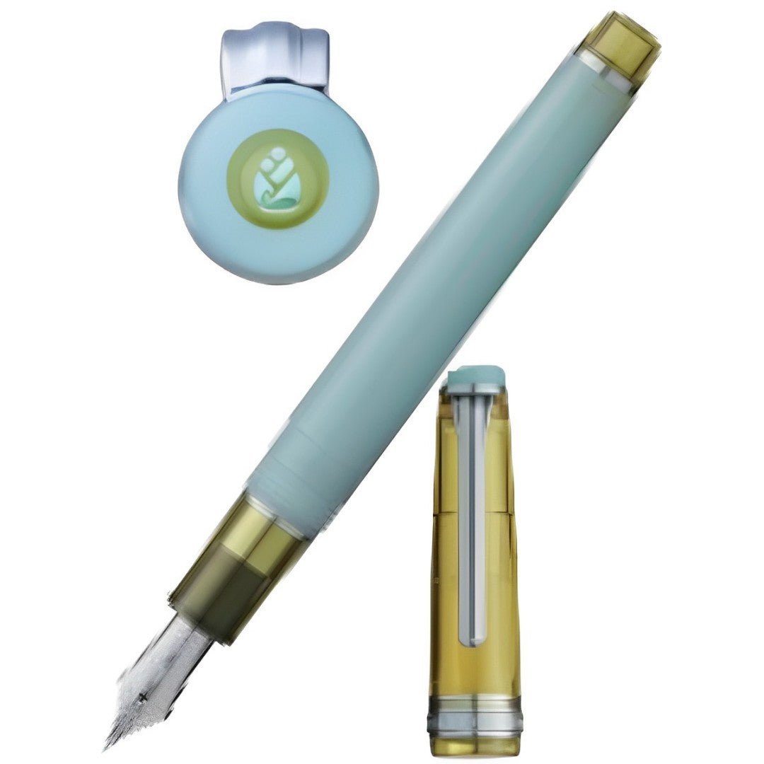 Sailor Professional Gear Slim Manyo 3 Fountain Pen Set - Bamboo Shoot - Rhodium Trim - 14K Gold Nib (Limited Edition) - Pen Boutique Ltd