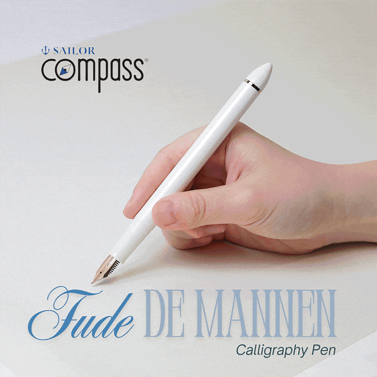 Sailor Compass Calligraphy Pen - Fude De Mannen - Pearl Pink - 40 degree-Pen Boutique Ltd