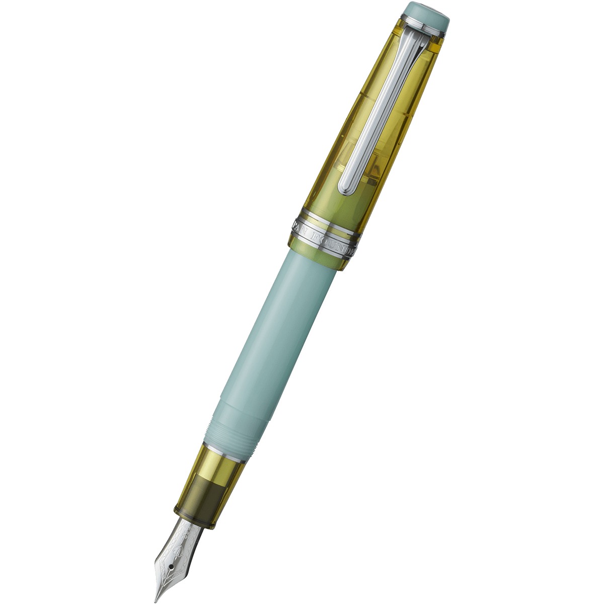 Sailor Professional Gear Slim Manyo 3 Fountain Pen Set - Bamboo Shoot - Rhodium Trim - 14K Gold Nib (Limited Edition) - Pen Boutique Ltd