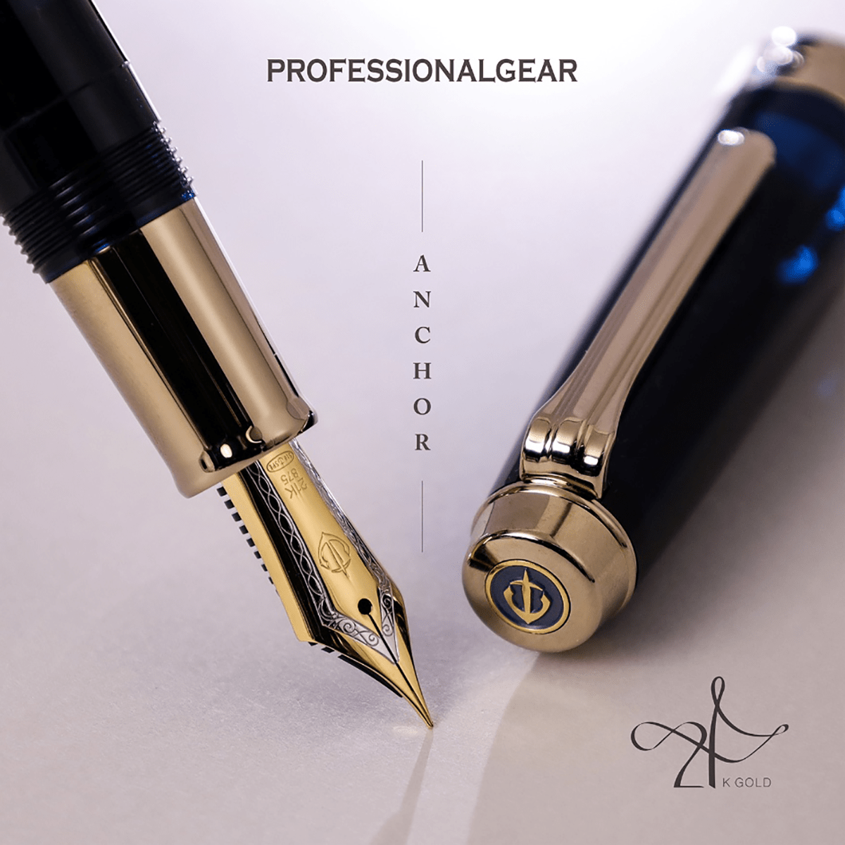 Sailor Professional Gear Anchor Fountain Pen - Blue Dawn - Gold Trim - Pen Boutique Ltd
