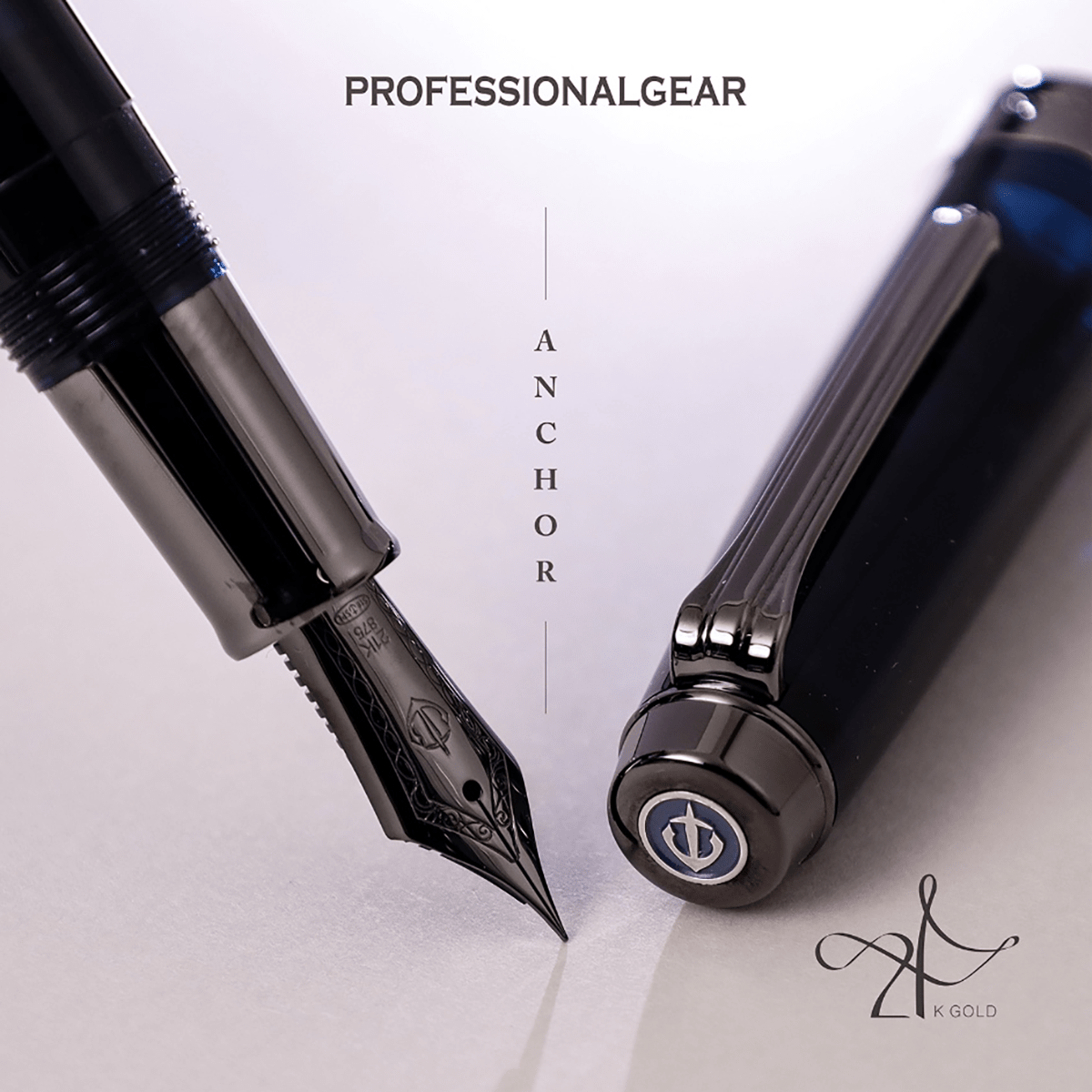 Sailor Professional Gear Anchor Fountain Pen - Blue Dawn - Black IP Trim - Pen Boutique Ltd