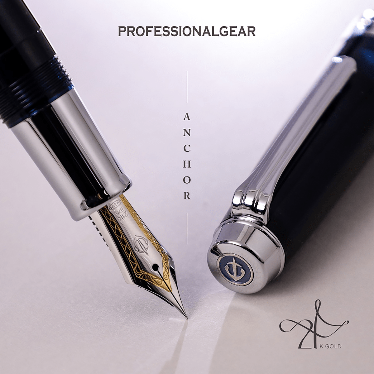 Sailor Professional Gear Anchor Fountain Pen - Blue Dawn - Silver Trim - Pen Boutique Ltd