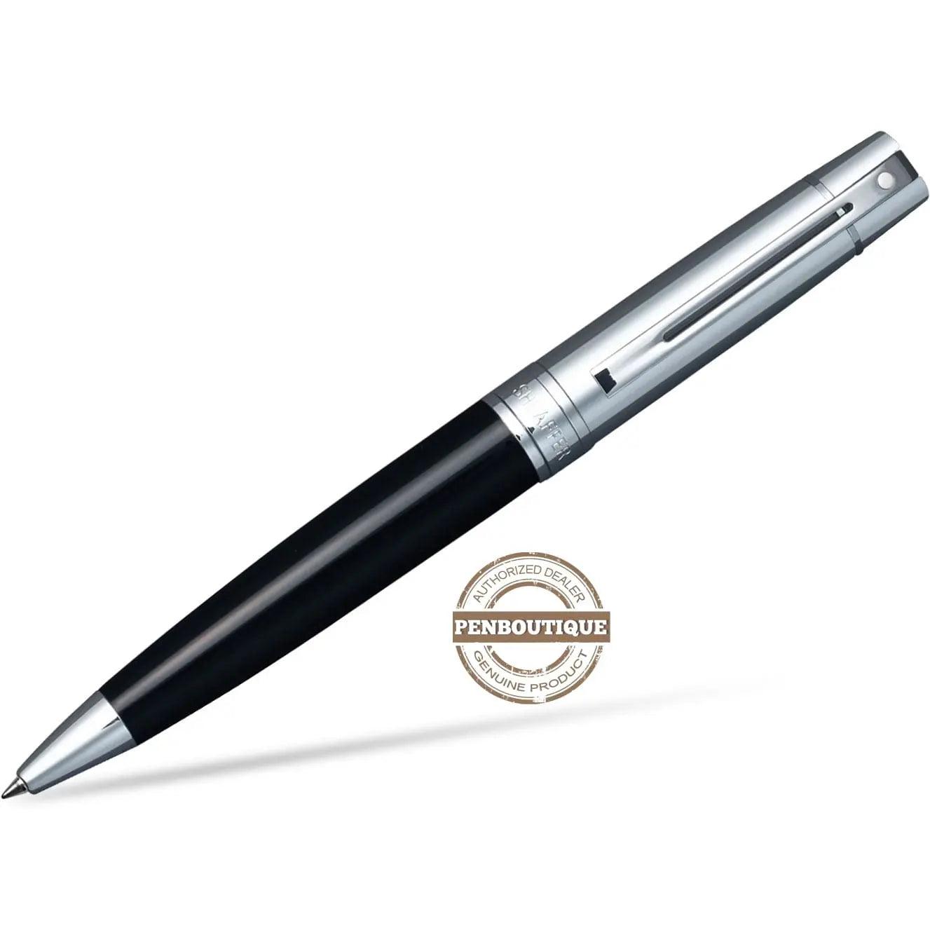 Sheaffer 300 Black Barrel Chrome Cap Ballpoint Pen-Pen Boutique Ltd