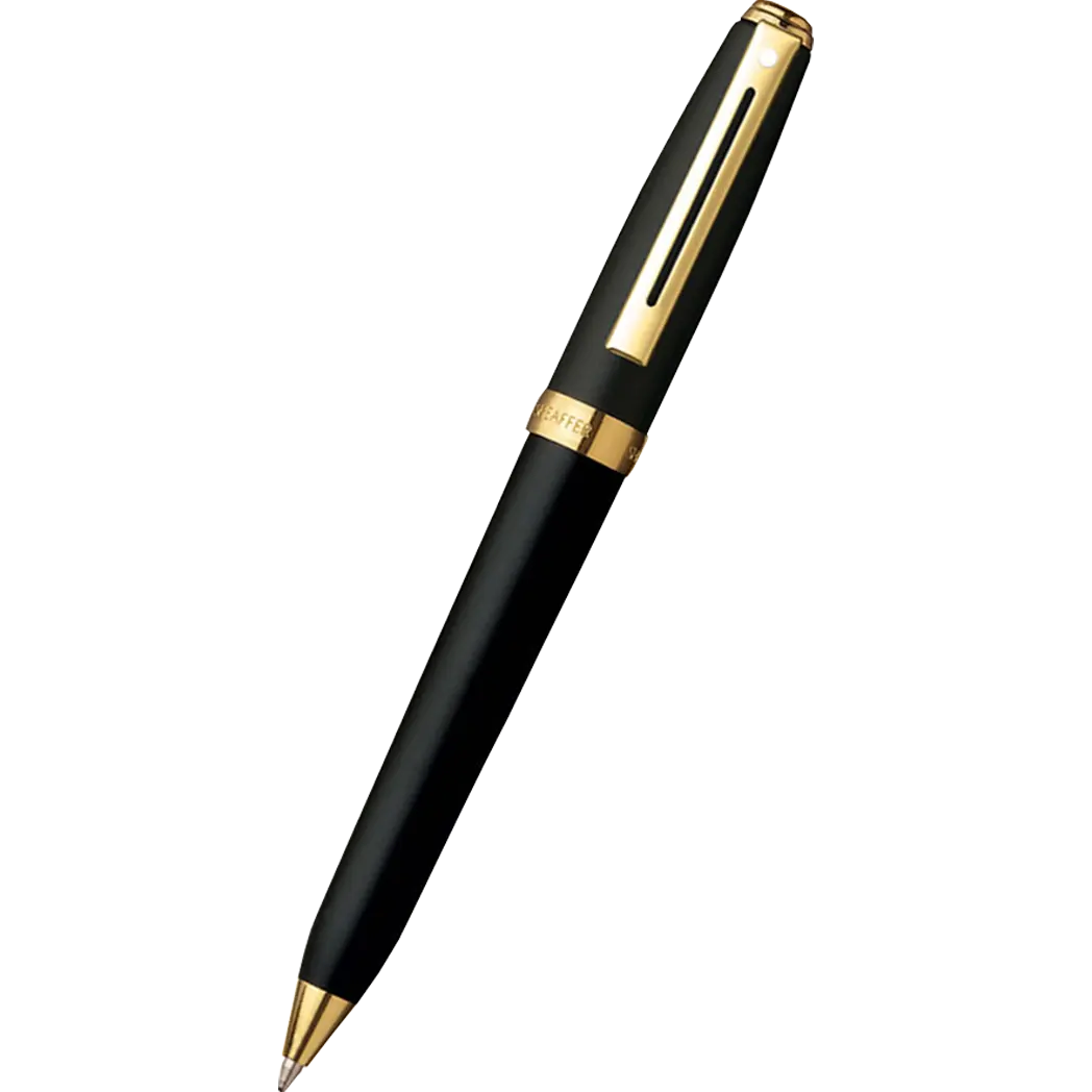 Sheaffer Prelude Black Matte 22K Gold Plated Trim Ballpoint Pen-Pen Boutique Ltd