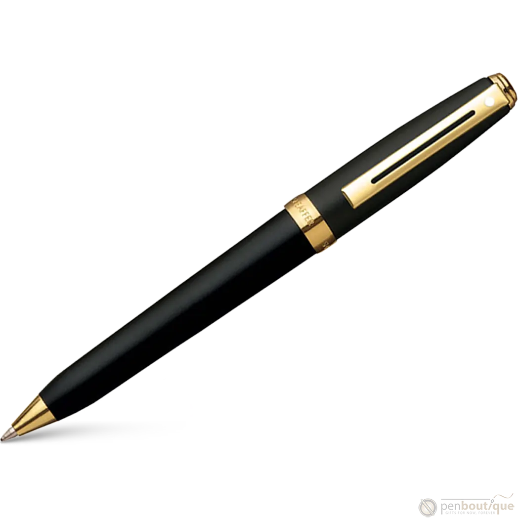 Sheaffer Prelude Black Matte 22K Gold Plated Trim Ballpoint Pen-Pen Boutique Ltd