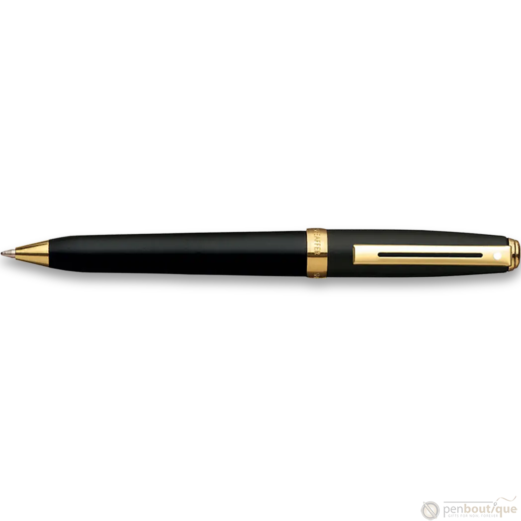 Sheaffer Prelude Black Matte 22K Gold Plated Trim Ballpoint Pen-Pen Boutique Ltd