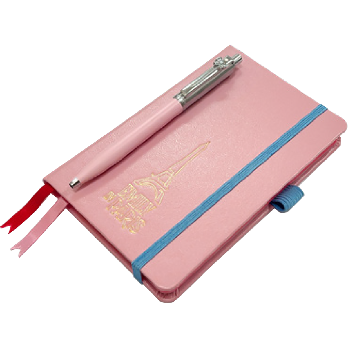 Sheaffer Prelude x Emily in Paris Mini Ballpoint Pen with Swarovski Crystal - Pastel Pink + Hardbound Small Notebook (Gift Set)-Pen Boutique Ltd