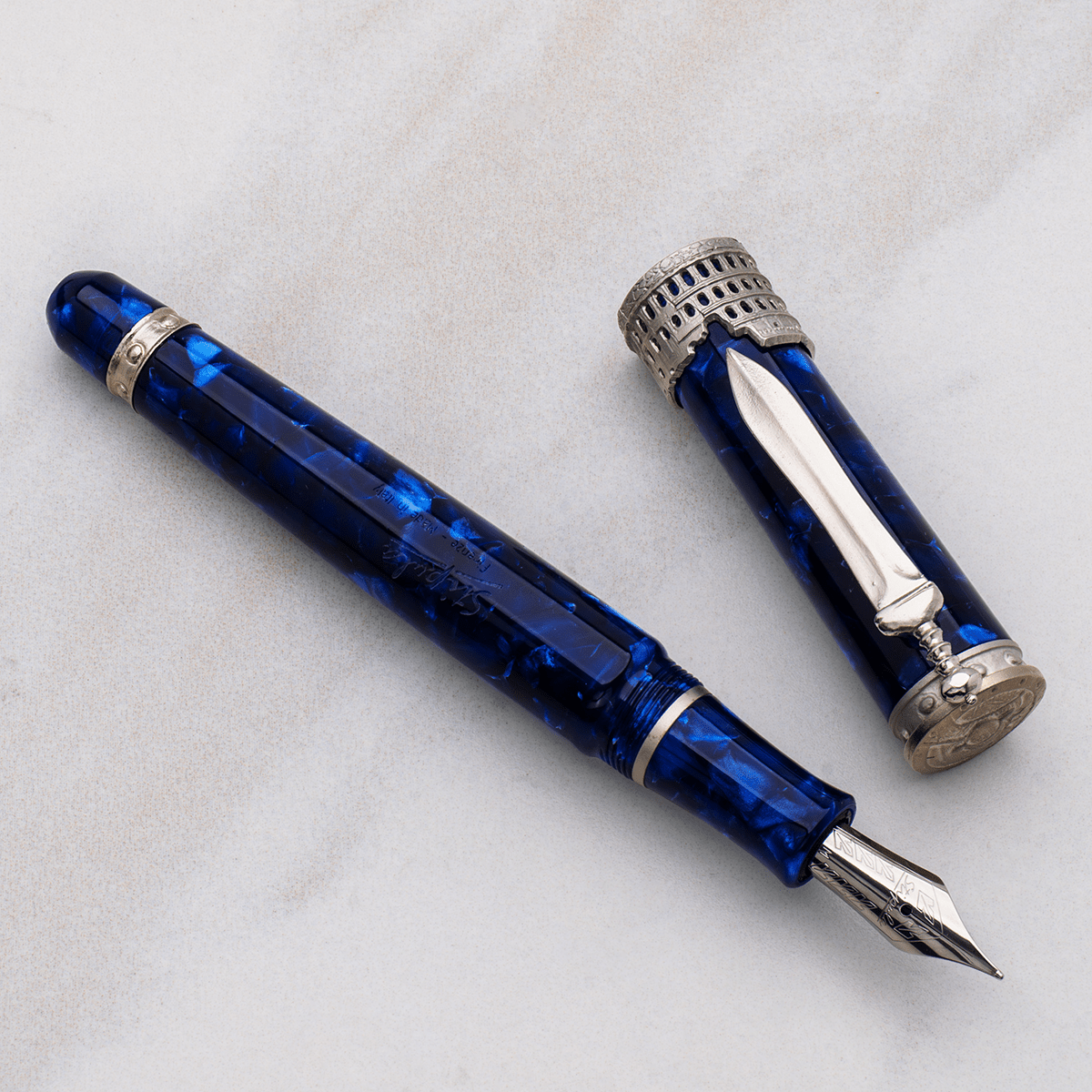 Stipula Gladiator Fountain Pen - Cuma Blue - Pen Boutique Ltd