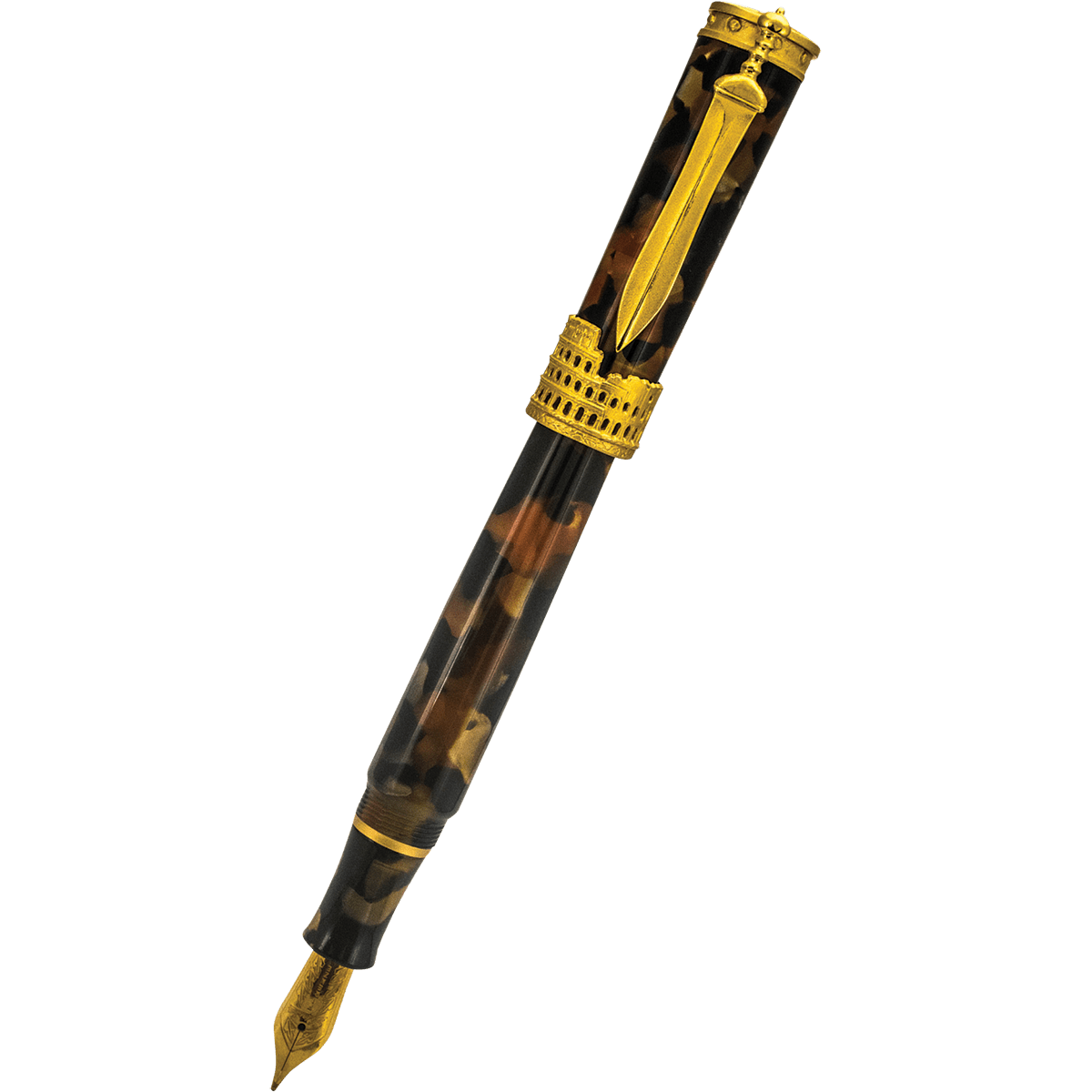 Stipula Gladiator Fountain Pen - Paestrum Tortoise - Pen Boutique Ltd