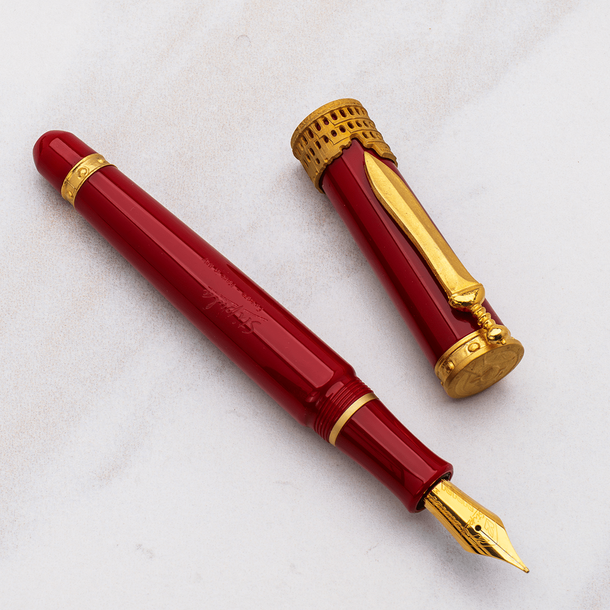 Stipula Gladiator Fountain Pen - Red - Pen Boutique Ltd