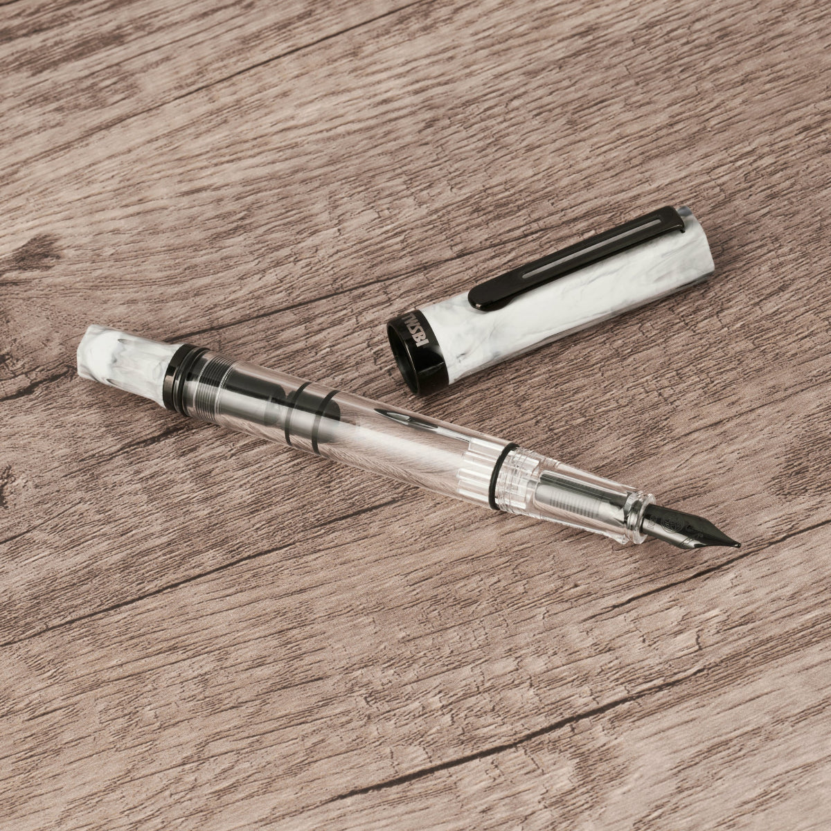 TWSBI Eco Fountain Pen - Carrara - Onyx Trim-Pen Boutique Ltd