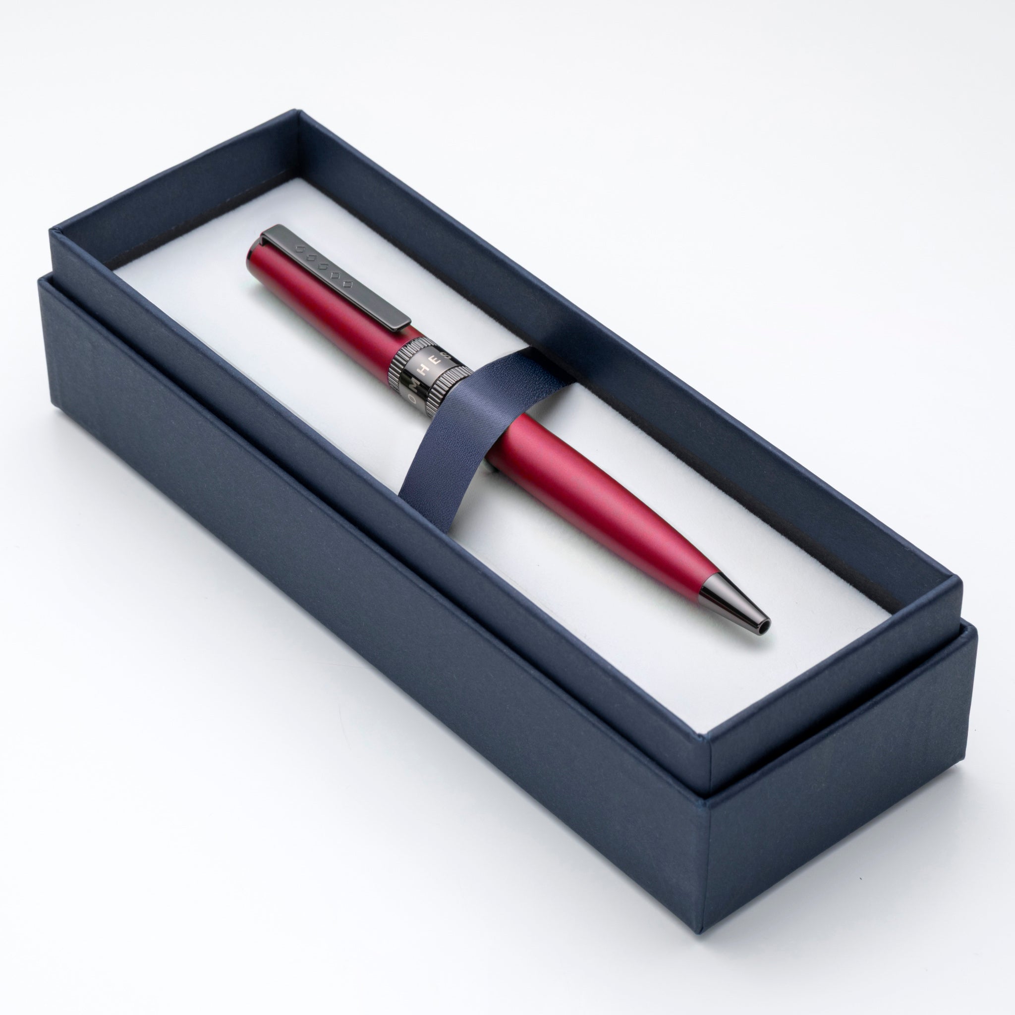 Tom Hessin Rebel "Jewellers Rouge" Ballpoint Pen – Gunmetal Trim - Pen Boutique Ltd