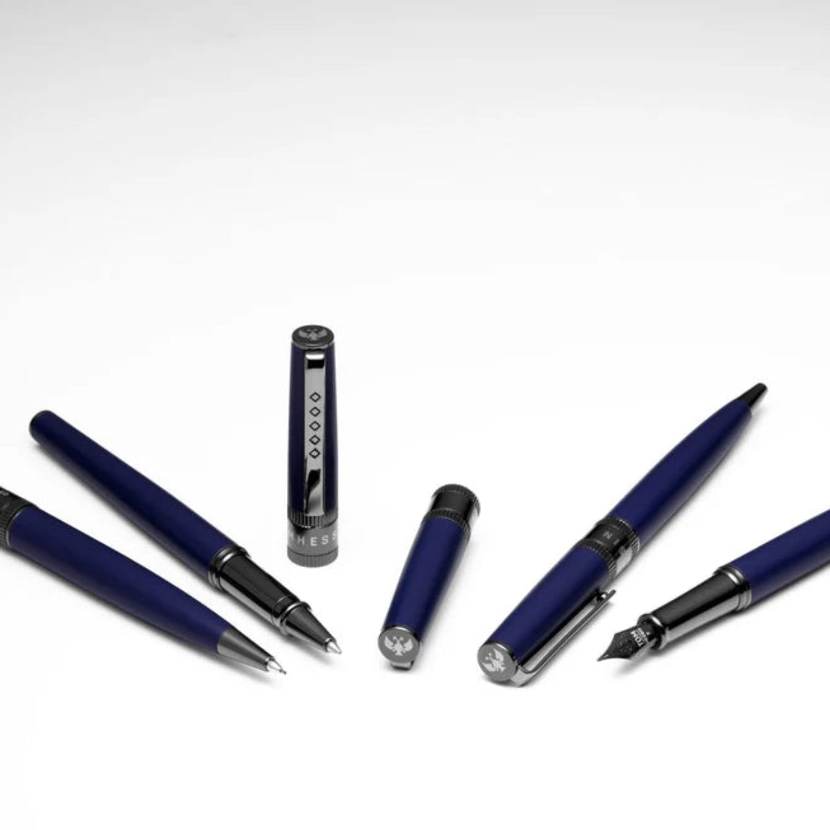 Tom Hessin Rebel "Oxford Blue" Fountain Pen – Gunmetal Trim-Pen Boutique Ltd