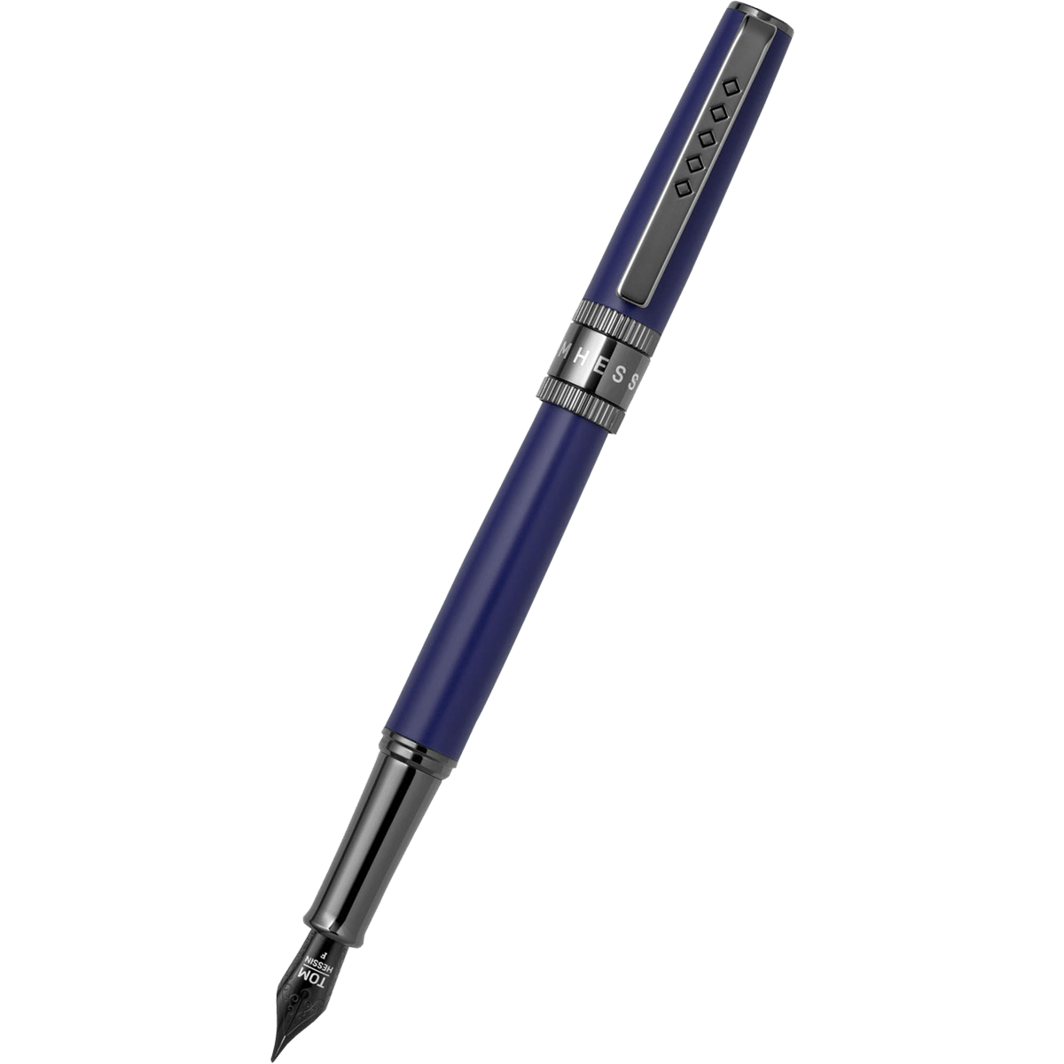 Tom Hessin Rebel "Oxford Blue" Fountain Pen – Gunmetal Trim - Pen Boutique Ltd