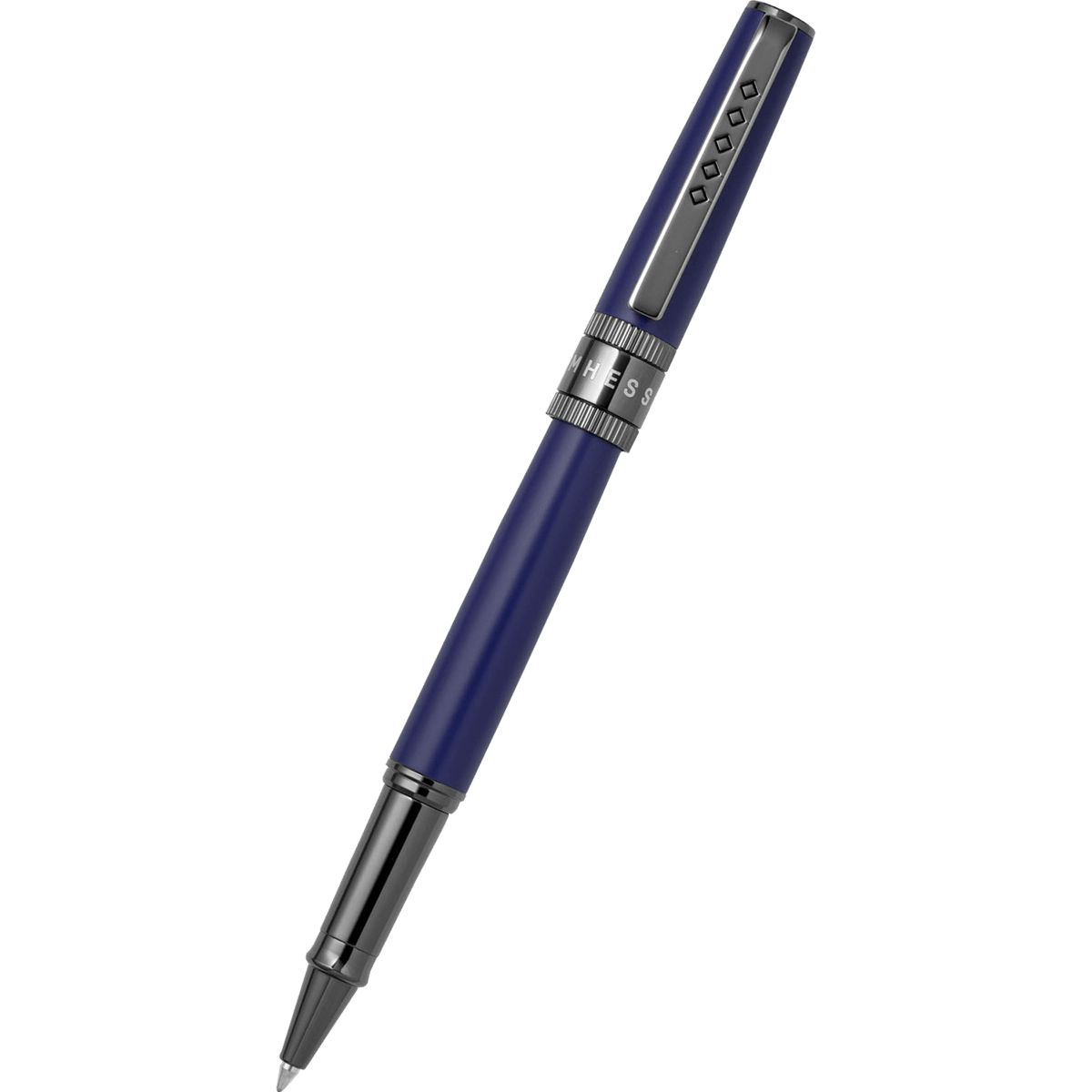 Tom Hessin Rebel "Oxford Blue" Rollerball Pen – Gunmetal Trim - Pen Boutique Ltd