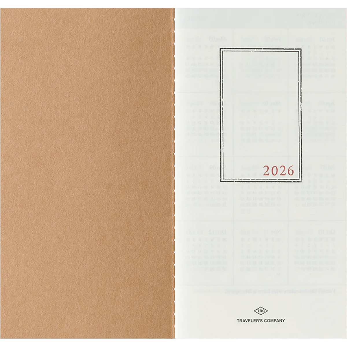 Traveler's Notebook - 2026 Monthly (Regular Size) - Pen Boutique Ltd