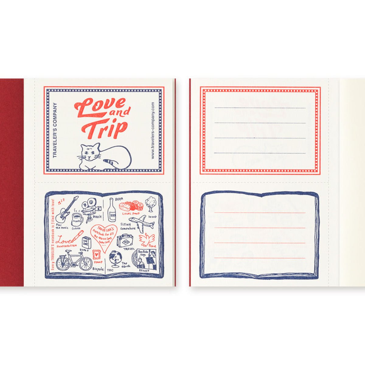 Traveler's Notebook - Love and Trip (Passport Size) 2025 Edition - Pen Boutique Ltd